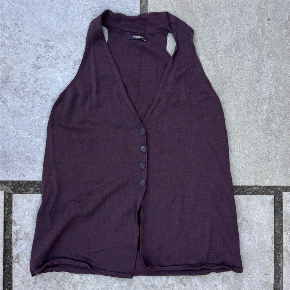 Massimo Dutti Chocolate Sleeveless Knit Top